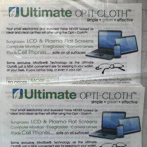 ULTIMATE Cleaning CLOTH MiraFiber MINI OPTI-CLOTHs 2 PACKs 6 Total! SCRATCH FREE